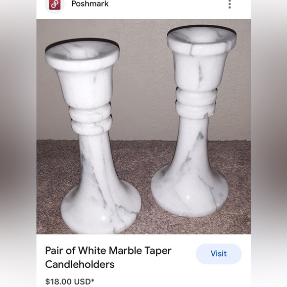 Beacon Hill Inc. Marble candlestick holders - Picture 8 of 12